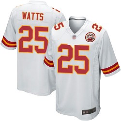 Game Men's Armani Watts White Road Jersey - #25 Football Kansas City Chiefs
