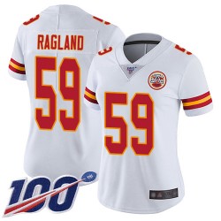 Limited Women's Reggie Ragland White Road Jersey - #59 Football Kansas City Chiefs 100th Season Vapor Untouchable