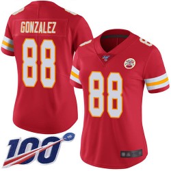 Limited Women's Tony Gonzalez Red Home Jersey - #88 Football Kansas City Chiefs 100th Season Vapor Untouchable