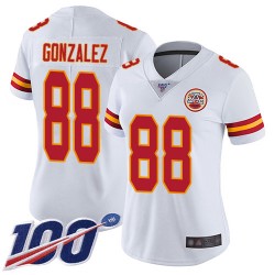 Limited Women's Tony Gonzalez White Road Jersey - #88 Football Kansas City Chiefs 100th Season Vapor Untouchable