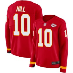Limited Women's Tyreek Hill Red Jersey - #10 Football Kansas City Chiefs Therma Long Sleeve