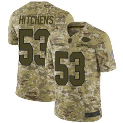 Limited Youth Anthony Hitchens Camo Jersey - #53 Football Kansas City Chiefs 2018 Salute to Service