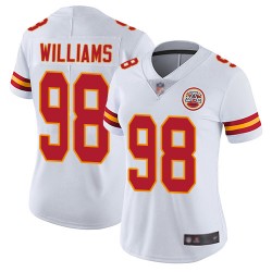 Limited Women's Xavier Williams White Road Jersey - #98 Football Kansas City Chiefs Vapor Untouchable
