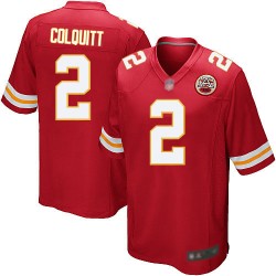 Game Men's Dustin Colquitt Red Home Jersey - #2 Football Kansas City Chiefs