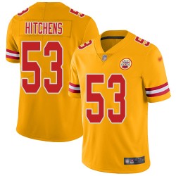 Limited Youth Anthony Hitchens Gold Jersey - #53 Football Kansas City Chiefs Inverted Legend