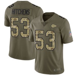 Limited Youth Anthony Hitchens Olive/Camo Jersey - #53 Football Kansas City Chiefs 2017 Salute to Service