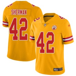 Limited Youth Anthony Sherman Gold Jersey - #42 Football Kansas City Chiefs Inverted Legend
