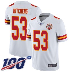 Limited Youth Anthony Hitchens White Road Jersey - #53 Football Kansas City Chiefs 100th Season Vapor Untouchable