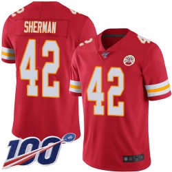 Limited Youth Anthony Sherman Red Home Jersey - #42 Football Kansas City Chiefs 100th Season Vapor Untouchable