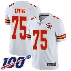 Limited Youth Cameron Erving White Road Jersey - #75 Football Kansas City Chiefs 100th Season Vapor Untouchable
