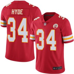 Limited Youth Carlos Hyde Red Home Jersey - #34 Football Kansas City Chiefs Vapor Untouchable