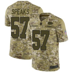 Limited Youth Breeland Speaks Camo Jersey - #57 Football Kansas City Chiefs 2018 Salute to Service