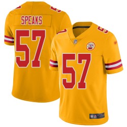 Limited Youth Breeland Speaks Gold Jersey - #57 Football Kansas City Chiefs Inverted Legend
