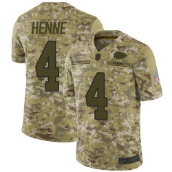 Limited Youth Chad Henne Camo Jersey - #4 Football Kansas City Chiefs 2018 Salute to Service