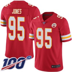 Limited Youth Chris Jones Red Home Jersey - #95 Football Kansas City Chiefs 100th Season Vapor Untouchable
