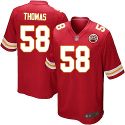 Game Men's Derrick Thomas Red Home Jersey - #58 Football Kansas City Chiefs