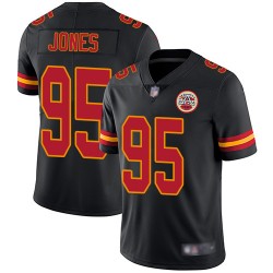 Limited Youth Chris Jones Black Jersey - #95 Football Kansas City Chiefs Rush Vapor Untouchable