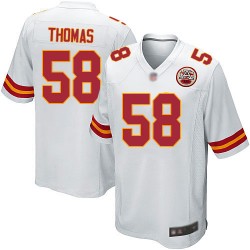 Game Men's Derrick Thomas White Road Jersey - #58 Football Kansas City Chiefs