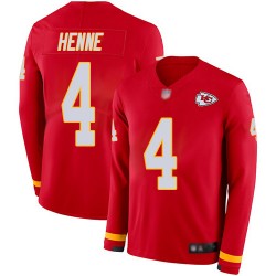 Limited Youth Chad Henne Red Jersey - #4 Football Kansas City Chiefs Therma Long Sleeve