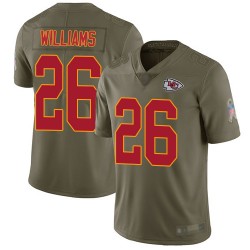 Limited Youth Damien Williams Olive Jersey - #26 Football Kansas City Chiefs 2017 Salute to Service