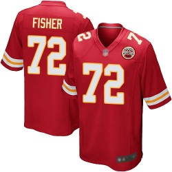 Game Men's Eric Fisher Red Home Jersey - #72 Football Kansas City Chiefs