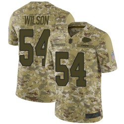 Limited Youth Damien Wilson Camo Jersey - #54 Football Kansas City Chiefs 2018 Salute to Service