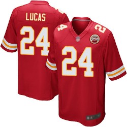 Game Men's Jordan Lucas Red Home Jersey - #24 Football Kansas City Chiefs