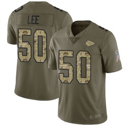 Limited Youth Darron Lee Olive/Camo Jersey - #50 Football Kansas City Chiefs 2017 Salute to Service