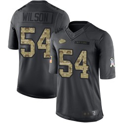 Limited Youth Damien Wilson Black Jersey - #54 Football Kansas City Chiefs 2016 Salute to Service
