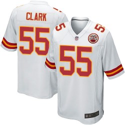 Game Men's Frank Clark White Road Jersey - #55 Football Kansas City Chiefs