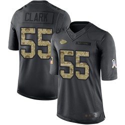 Limited Youth Frank Clark Black Jersey - #55 Football Kansas City Chiefs 2016 Salute to Service