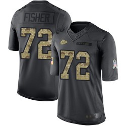 Limited Youth Eric Fisher Black Jersey - #72 Football Kansas City Chiefs 2016 Salute to Service