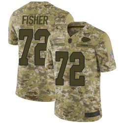 Limited Youth Eric Fisher Camo Jersey - #72 Football Kansas City Chiefs 2018 Salute to Service