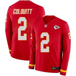 Limited Youth Dustin Colquitt Red Jersey - #2 Football Kansas City Chiefs Therma Long Sleeve