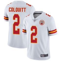 Limited Youth Dustin Colquitt White Road Jersey - #2 Football Kansas City Chiefs Vapor Untouchable