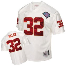 Authentic Men's Marcus Allen White Road Jersey - #32 Football Kansas City Chiefs 75th Patch Throwback
