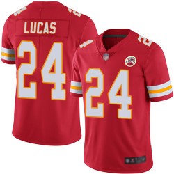 Limited Youth Jordan Lucas Red Home Jersey - #24 Football Kansas City Chiefs Vapor Untouchable