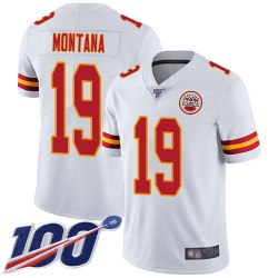 Limited Youth Joe Montana White Road Jersey - #19 Football Kansas City Chiefs 100th Season Vapor Untouchable
