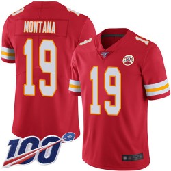 Limited Youth Joe Montana Red Home Jersey - #19 Football Kansas City Chiefs 100th Season Vapor Untouchable