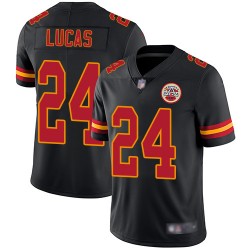 Limited Youth Jordan Lucas Black Jersey - #24 Football Kansas City Chiefs Rush Vapor Untouchable