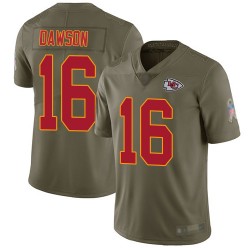Limited Youth Len Dawson Olive Jersey - #16 Football Kansas City Chiefs 2017 Salute to Service