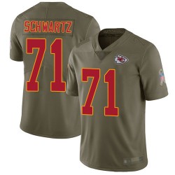 Limited Youth Mitchell Schwartz Olive Jersey - #71 Football Kansas City Chiefs 2017 Salute to Service