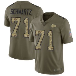 Limited Youth Mitchell Schwartz Olive/Camo Jersey - #71 Football Kansas City Chiefs 2017 Salute to Service