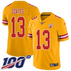Limited Youth Sammie Coates Gold Jersey - #13 Football Kansas City Chiefs 100th Season Inverted Legend