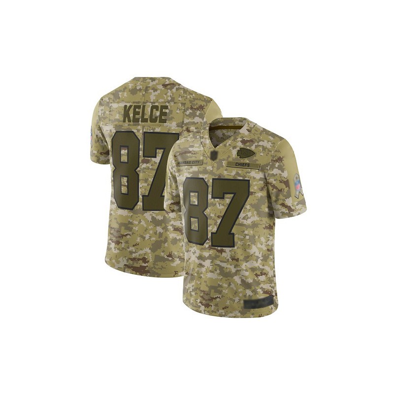 Limited Youth Travis Kelce Camo Jersey - #87 Football Kansas City Chiefs  2018 Salute to Service Size S(10-12)