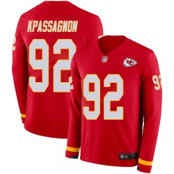Limited Youth Tanoh Kpassagnon Red Jersey - #92 Football Kansas City Chiefs Therma Long Sleeve