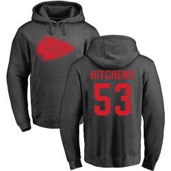 Anthony Hitchens Ash One Color - #53 Football Kansas City Chiefs Pullover Hoodie