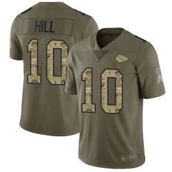 Limited Youth Tyreek Hill Olive/Camo Jersey - #10 Football Kansas City Chiefs 2017 Salute to Service