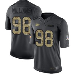 Limited Youth Xavier Williams Black Jersey - #98 Football Kansas City Chiefs 2016 Salute to Service