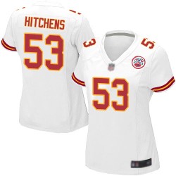 Game Women's Anthony Hitchens White Road Jersey - #53 Football Kansas City Chiefs
